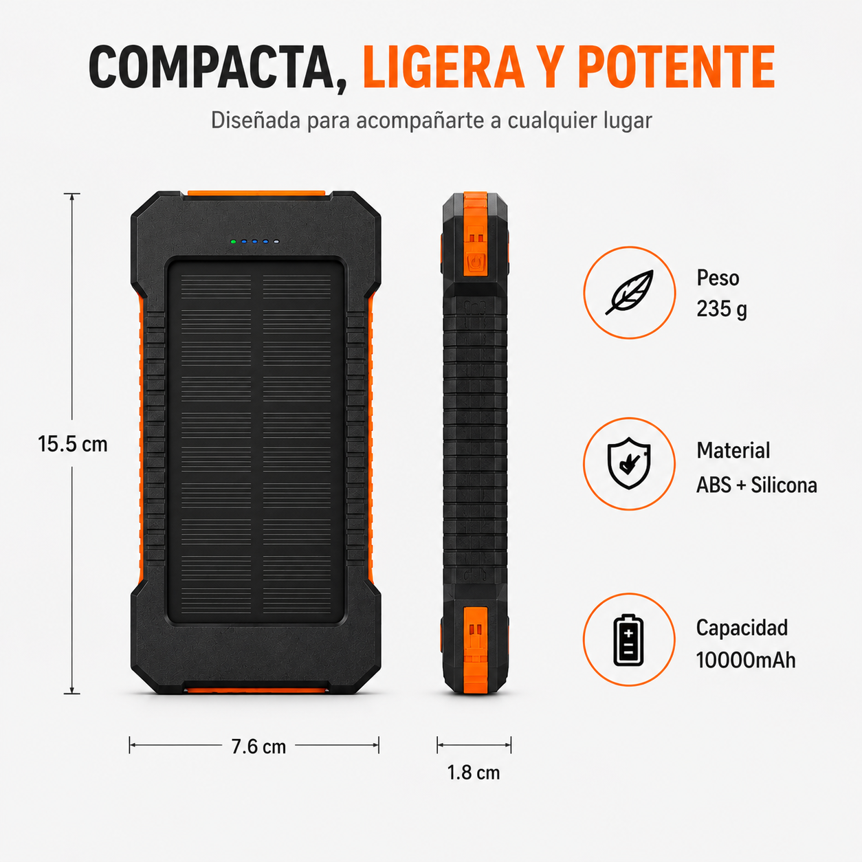 Bateria Portátil Solar VoltNova