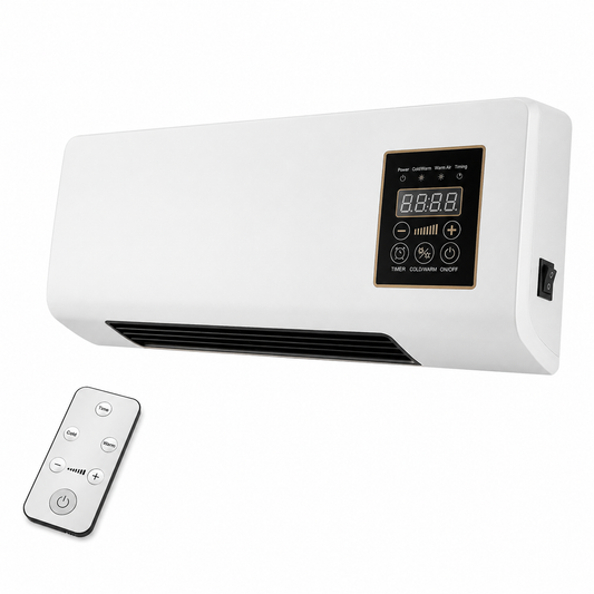 Calefactor y ventilador de pared
